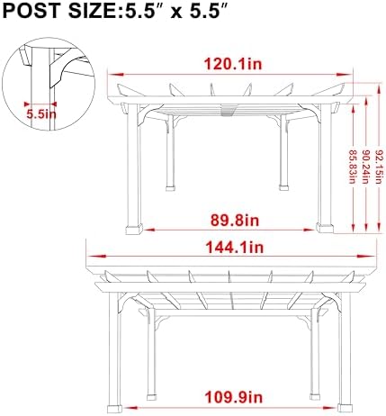 Cedrowa pergola na grille z kratą