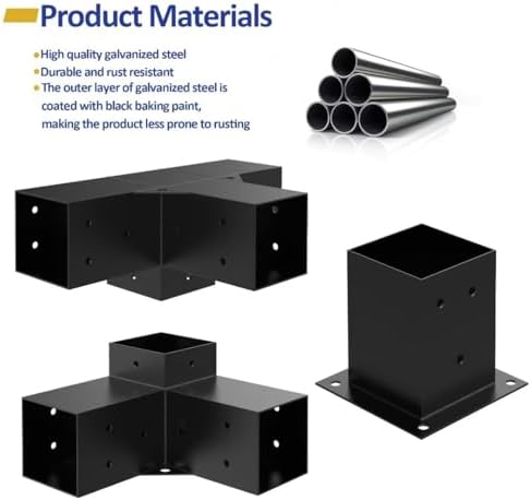 Zestaw uchwytów stalowych do pergoli