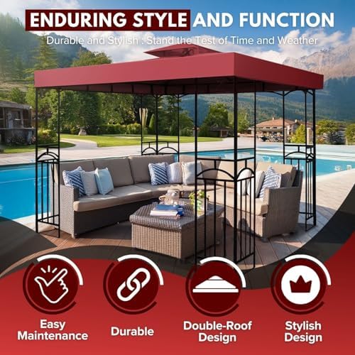 Czerwona pokrywa altany