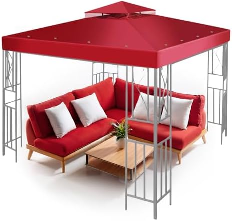 Czerwona pokrywa altany