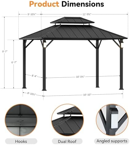 Trwała altana z diodami LED