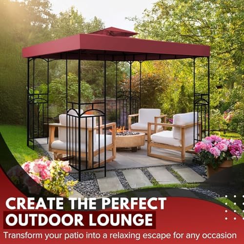 Czerwona pokrywa altany